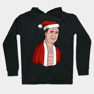 nicolas cage as santa, ugly Christmas sweater. Hoodie